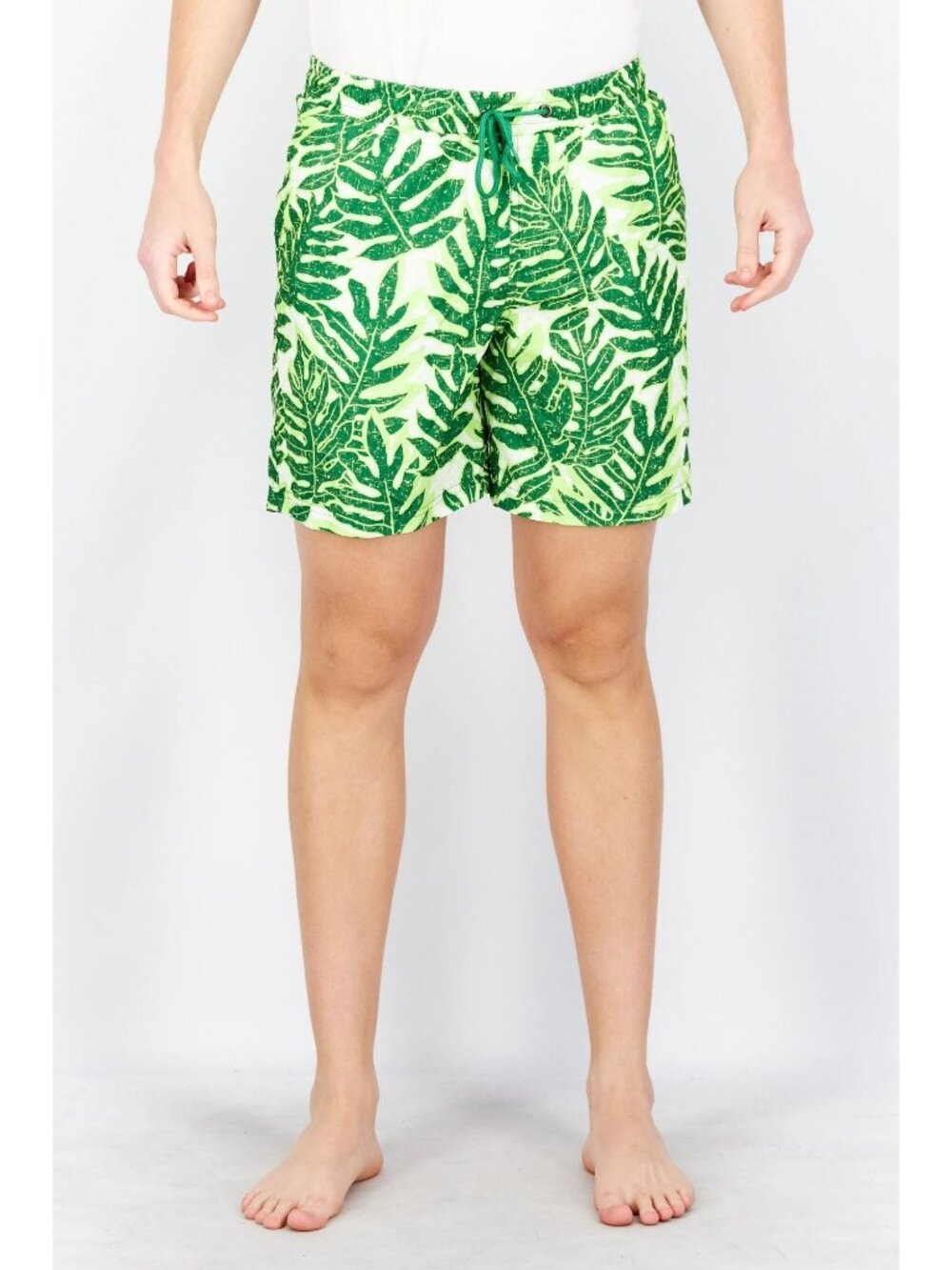Club Room Leaf Print Swim Trunks XL Mesh Lined Elastic Waist Shorts Dad AOP